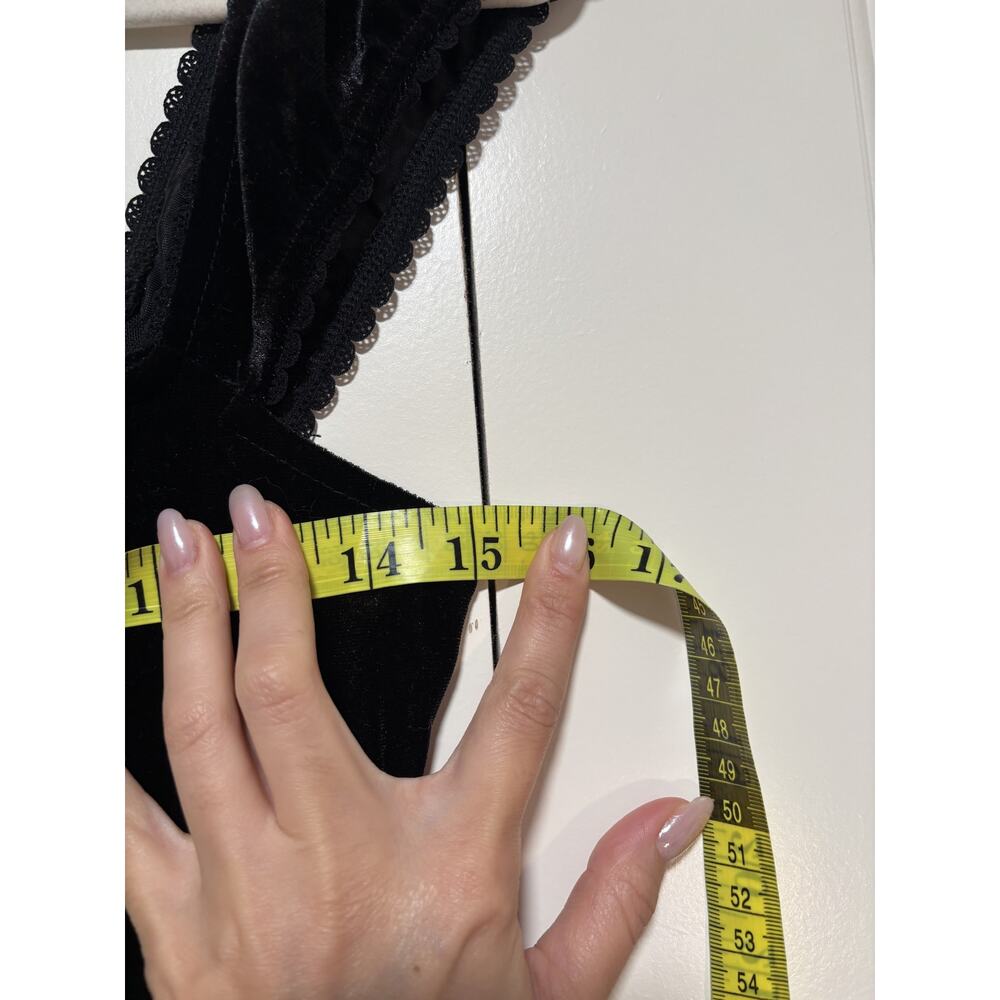 Sky to Moon Black Velvet Dress Small with Heart Detail - Picture 4 of 7